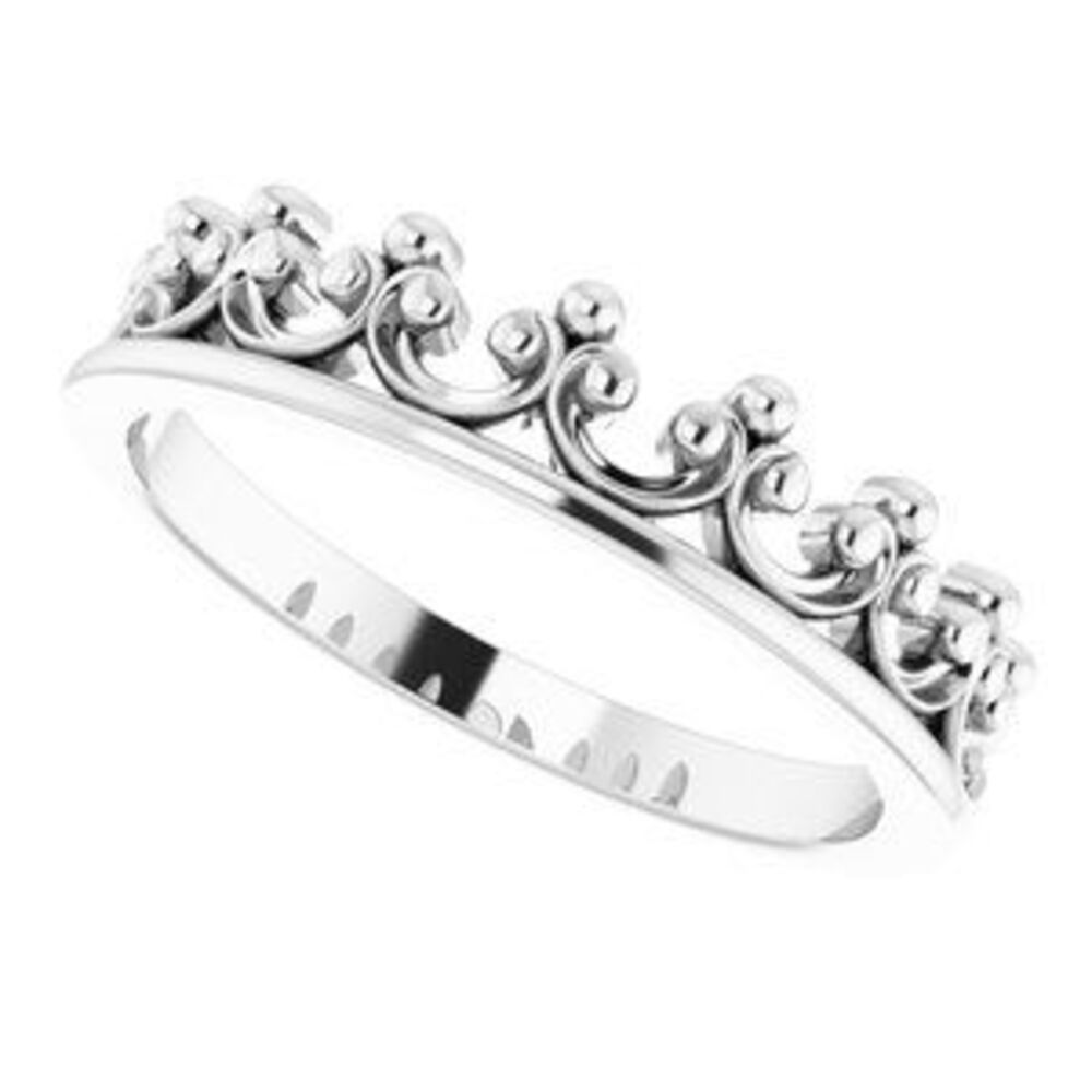 Sterling Silver Stackable Crown Ring - image 5